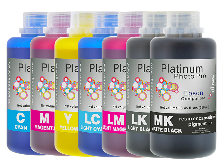 Photo Pro 7x 250ml Pigment Ink for Epson Stylus Pro 7600 (MK & LK Kit)