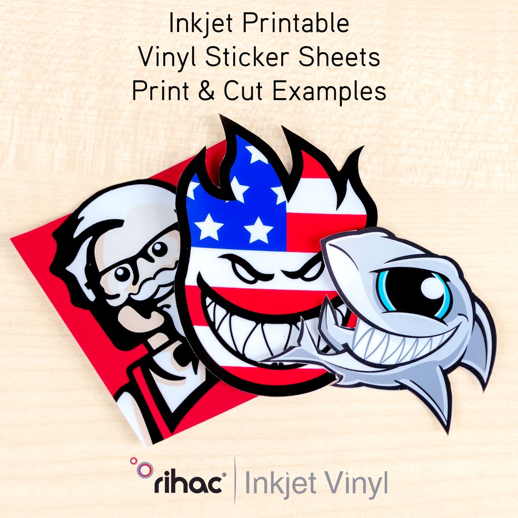Rihac A4 Glossy Vinyl inkjet printable sticker paper 120gsm with clear film  back