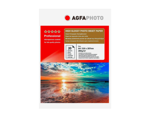 AGFA A4 High Glossy Inkjet Photo Paper 260gsm 20pk