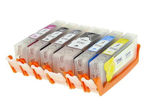6 x PGI-650 & CLI-651 Empty Chipped  Refillable Cartridges