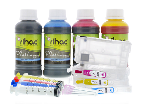 Epson 802XL refillable ink cartridge 4 x 100ml dye ink starter kit for Workforce WF-4720, WF-4740 & WF-4745